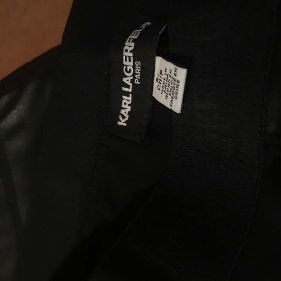 Karl Lagerfeld Black Pleather Pants - Picture 1 of 3